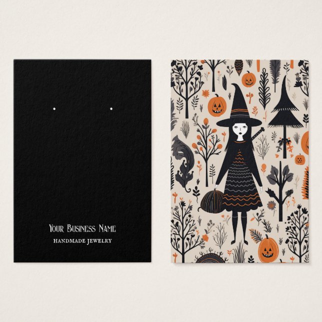 Halloween Witch Earring Display Card (Front & Back)