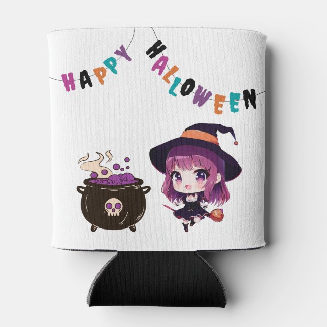Halloween/witch/fall/October Can Cooler (Back)