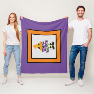 Halloween Witch Feet and Hat Fleece Blanket