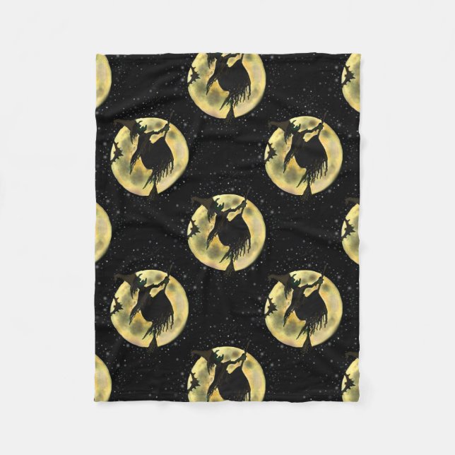 Halloween Witch Fleece Blanket (Front)