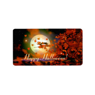Halloween Witch Flight Label