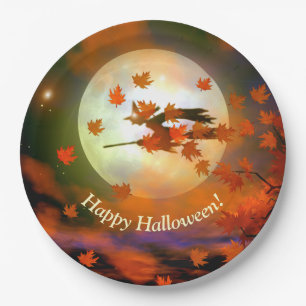 Halloween Witch Flight Paper Plate