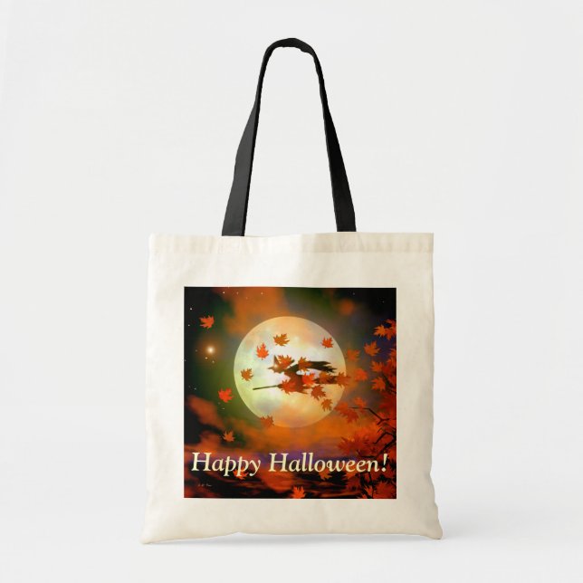 Halloween Witch Flight Tote Bag (Front)