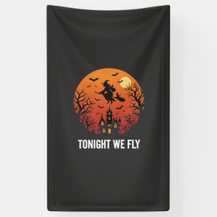 Halloween Witch Flying Night Graphic Design_1 Banner