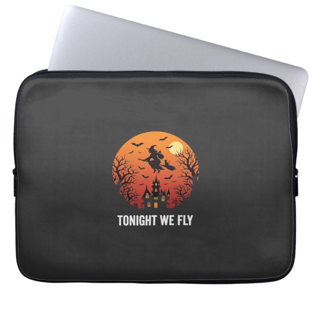 Halloween Witch Flying Night Graphic Design_1 Laptop Sleeve (Front)