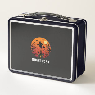 Halloween Witch Flying Night Graphic Design_1 Metal Lunch Box