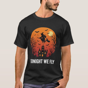 Halloween Witch Flying Night Graphic Design_1 T-Shirt
