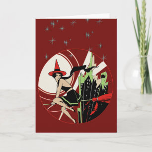 Halloween Witch Flying (vintage) Card