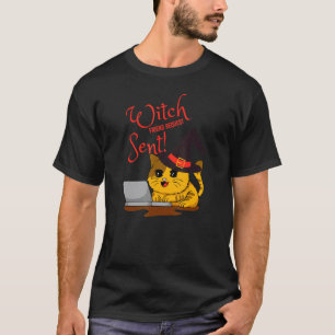 Halloween Witch Friend Request Sent Kitten T-Shirt