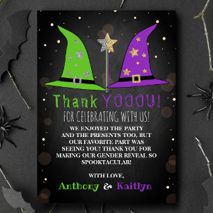 Halloween Witch Gender Reveal Party Thank You Card