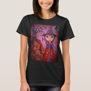 Halloween Witch Girl Big Eyes Pumpkin People T-Shirt