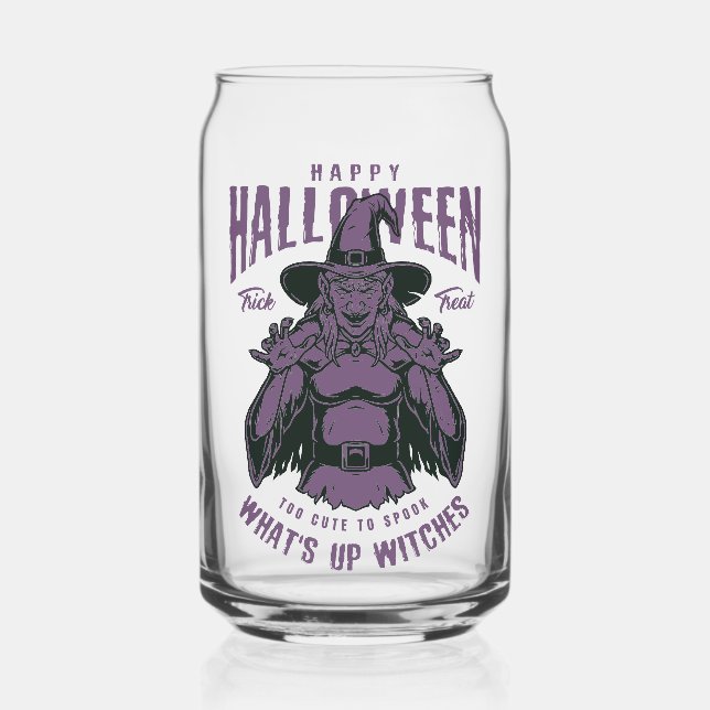 Halloween Witch Glass – Spooky Purple  (Front)