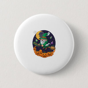 Halloween Witch Gnome Broomstick Pumpkins Moon 6 Cm Round Badge