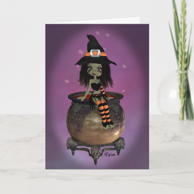 Halloween Witch Greeting Card (Front)