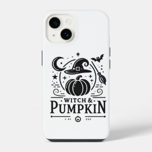 Halloween Witch Hat and Pumpkin Design Magic Art iPhone 14 Case
