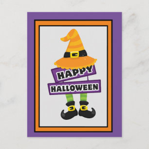Halloween Witch Hat & Feet Postcard