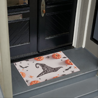 Halloween Witch Hat Out of Candy Doormat
