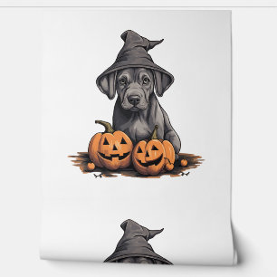 Halloween Witch Hat Pumpkin Dog Great Dane Wallpaper