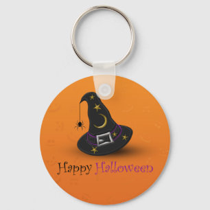 Halloween Witch Hat with Spider Key Ring