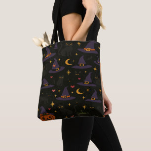 Halloween Witch Hats and Jack o Lanterns  Tote Bag