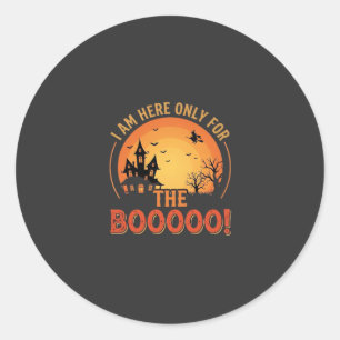 Halloween Witch Haunted House Boo Design_1 Classic Round Sticker