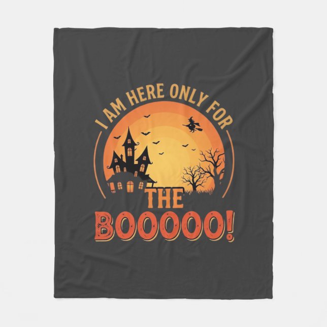 Halloween Witch Haunted House Boo Design_1 Fleece Blanket (Front)