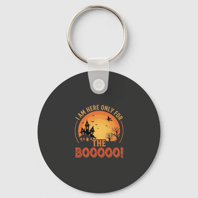 Halloween Witch Haunted House Boo Design_1 Key Ring (Front)