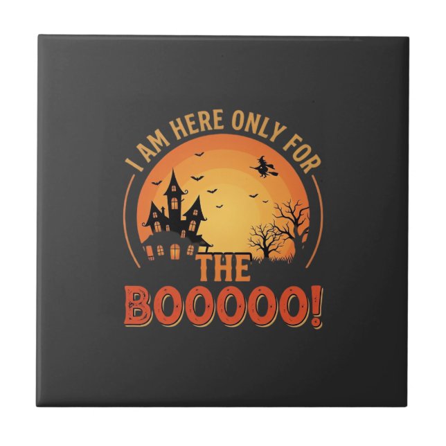 Halloween Witch Haunted House Boo Design_1 Tile (Front)