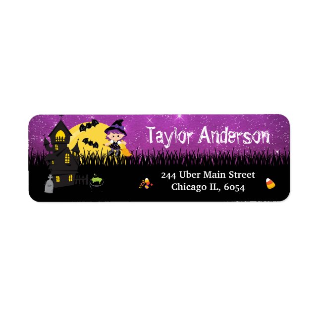 Halloween Witch Haunted House Purple (Front)