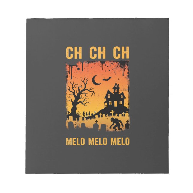 Halloween Witch Haunted House Silhouette Art_1 Notepad (Front)