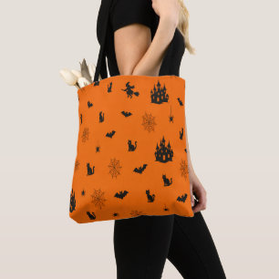 Halloween Witch Haunted House  Tote Bag