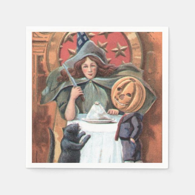 Halloween Witch Holiday paper napkins (Front)