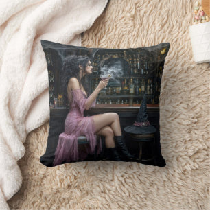 Halloween Witch in a Bar Cushion