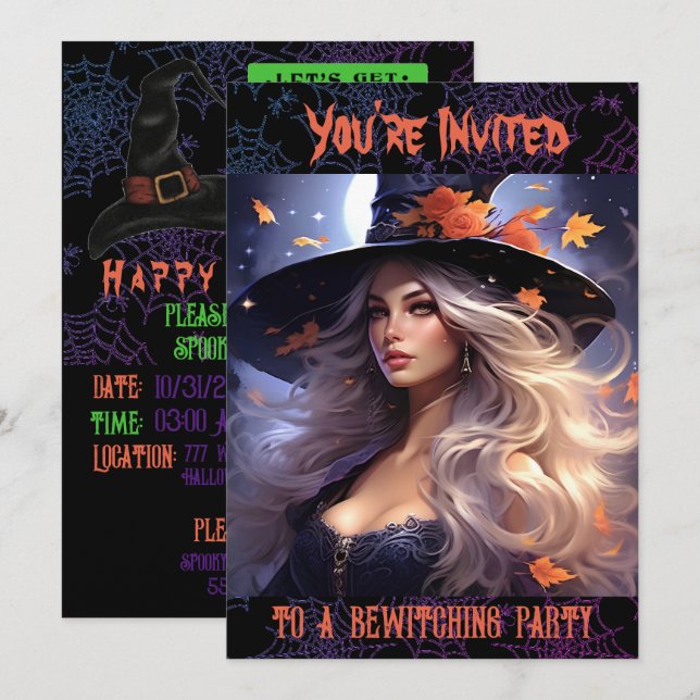 Halloween Witch Invitation (Front/Back)