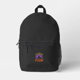 Halloween Witch Jack O Lantern It's Alive Printed Backpack