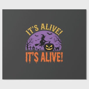 Halloween Witch Jack O Lantern It's Alive Wrapping Paper