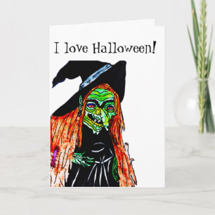 HALLOWEEN WITCH JOKE Folded Greeting Card