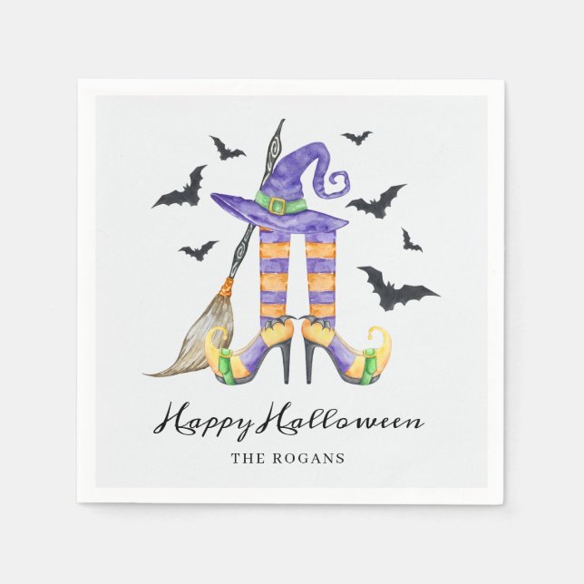 Halloween Witch Legs and Hat Napkin (Front)