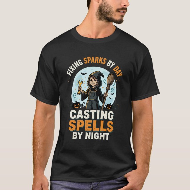 Halloween Witch Moon Crew T-Shirt (Front)