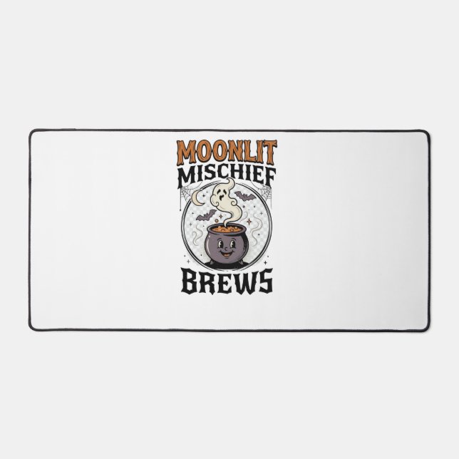 Halloween Witch Moon Mischief Desk Mat (Front)