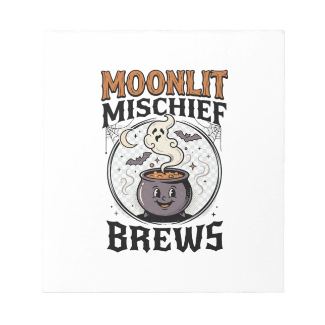 Halloween Witch Moon Mischief Notepad (Front)