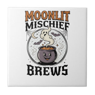 Halloween Witch Moon Mischief Tile