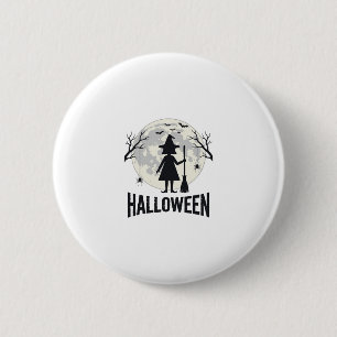 Halloween Witch Moon Vintage Engraving Design_1 6 Cm Round Badge