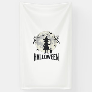 Halloween Witch Moon Vintage Engraving Design_1 Banner