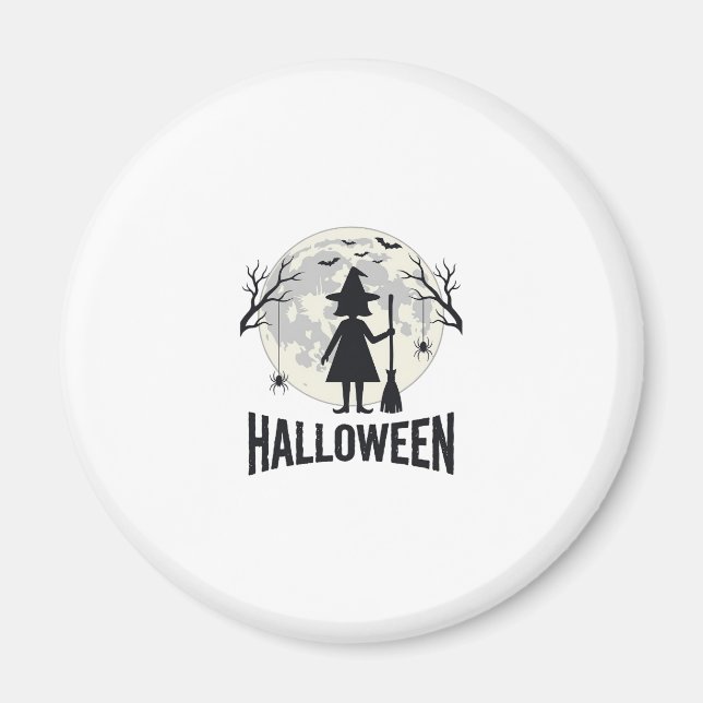 Halloween Witch Moon Vintage Engraving Design_1 Magnet (Front)