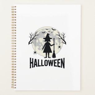 Halloween Witch Moon Vintage Engraving Design_1 Planner