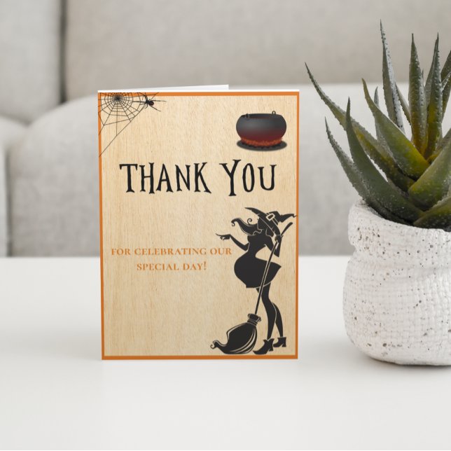 Halloween Witch October Baby Shower Thank you Card (Creator Uploaded)