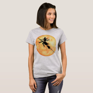 Halloween Witch on Broom T-Shirt