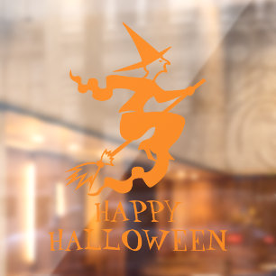 Halloween witch orange custom text decorations