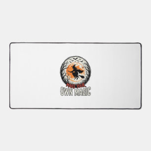 Halloween Witch Own Magic Vintage Shirt Design_1 Desk Mat